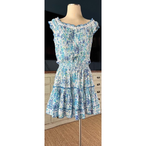 Poupette St. Barth Alba Aqua Floral Dress L - Picture 7 of 11